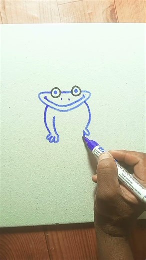 A cute, ASMR smiling cartoon frog. #asmr #art #artasmr #asmrart