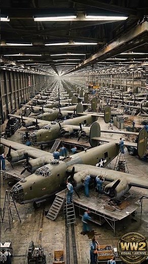 B 24 Liberator Assembly Line – Fort Worth Factory Powerhouse, 1943