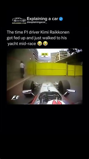 Explaining a car on Instagram: "Follow @explainingacar_ to learn something NEW about vehicles every day! During the 2006 Monaco Grand Prix, Kimi Räikkönen’s McLaren suffered a heat-shield failure and caught fire, forcing him to retire from the race. But Kimi did something unforgettable — he walked off the track still in his racing overalls and helmet, strolled past fans, and went straight to his yacht docked nearby! Once aboard, he casually relaxed in the jacuzzi while the rest of the race carri
