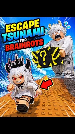 ESCAPE TSUNAMI 🌊💀 | Brainrot Lucky Block Secret! #secret #viral #escapetsunami #roblox