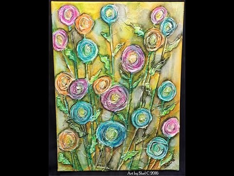 Mixed Media Canvas - Bleeding Tissue and Texture