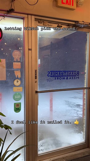 A look from the front windows Wednesday Night! ❄️👀 #StayWarm #PizzaDelivery #BarnstormersPizza #StJosephMI #SnowStorm