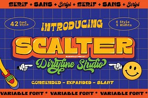 SCALTER - Font Pack Family 75% OFF, a Sans Serif Font by Dirtyline Studio