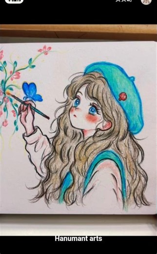 How to Draw a Girl with Color Pencils | Easy Art Tutorial#art #shorts