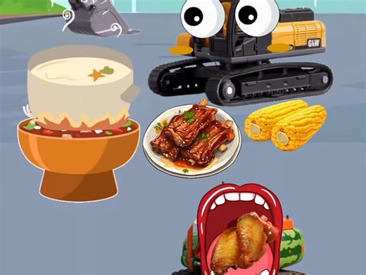 小挖机吃火锅。