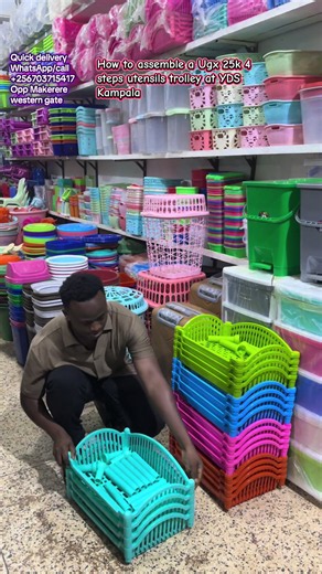 Full process of assembling a plastic utensil trolley here at YDS Kampala, good for storage of kitchen utensils and kitchen organization, available now for delivery reach out. #trolley #utencilstorage #trolley #kitchenstorage #kampala