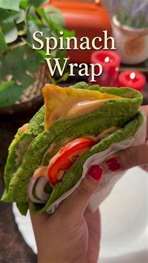 High Protein & Fiber Spinach Wrap Recipe #shorts #healthyrecipes #spinachpaneer #oatsrecipe