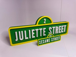 Custom 3D Printed Sesame Street Style Door Sign – Personalized Name & Number - Etsy