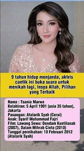 Tsania !! 9 tahun hidup menjanda, aktris cantik ini buka suara untuk menikah lagi Insya Allah
