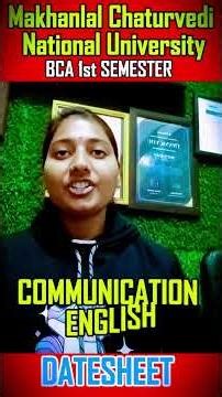 Makhanlal University BCA 1st Sem Exam Date 2025 🔥|#makhanlalchaturvedi #datesheet2025 #shorts #fyp