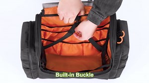 Large Tactical Camping Kitchen Organizer, Hanging Cookware Storage Bag with Paper Towel Holder & Multi Pockets, Portable Camp Utensil Organizer for BBQ Cooking Essentials, Black, Bag Only