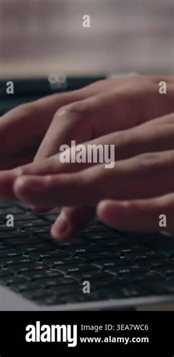 Close up unrecognizable Caucasian business man typing on laptop keyboard in office male hands businessman worker using computer internet technology programmer developer executive digital work online Stock Video Footage - Alamy