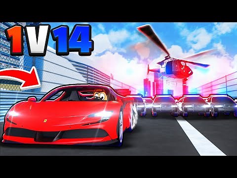 1 Criminal vs. 14 Police EXTREME SPEED CHASE in Roblox Car Dealership Tycoon! (Police Helicopter!)