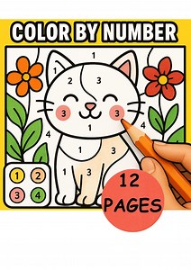 Color by Number Printable | Relaxing Cat Activity, 12 Pages (digital Download) - Etsy Australia
