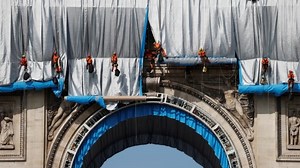 It's a Christo wrap for the Arc de Triomphe in Paris