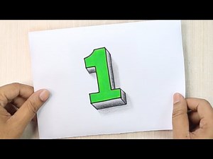 3D Number Drawing : 1 - Videos For Kids