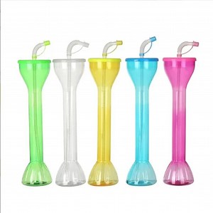 [Hot Item] 650ml Yard Slush Cups Party Custom Logo Plastic Unbreak Drinking Cup with Lid and Straw