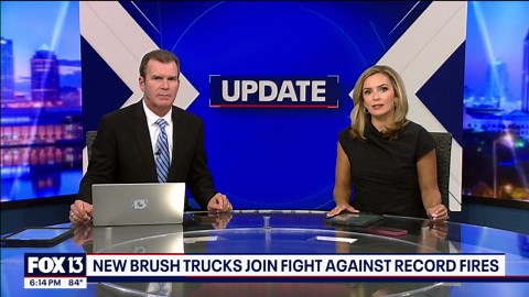 Brush fire trucks join fight against record fires