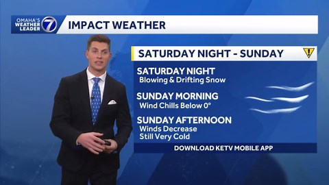 Cold and windy start to Sunday, light snow Monday