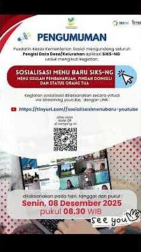 DON'T MISS IT!!! Socialization of the New SIKS-NG Menu by the Ministry of Social Affairs' Center ...