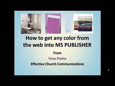 How to get any color from the web into MS Publisher