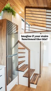 14K views · 8.2K reactions | Imagine if your stairs functioned like this.... Craftsmanship meets design in our tiny homes ❤️ #tinyhouses #storagehacks #stairstorage #stairdesign #smallspacedesign #storagesolutions | Fritz Tiny Homes | Facebook