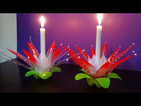 DIY - How To Make A Candle/Light Stand With Waste Plastic Bottles | Best Use Of Waste |