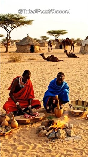 Rendille Tribe Desert Cooking 🔥 Traditional Camel Meat Stew ASMR #africanfeast #bushmeat #africa