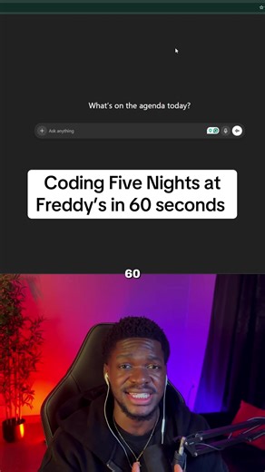 Coding FNAF in 60 seconds #fnaf #coding #gamedev