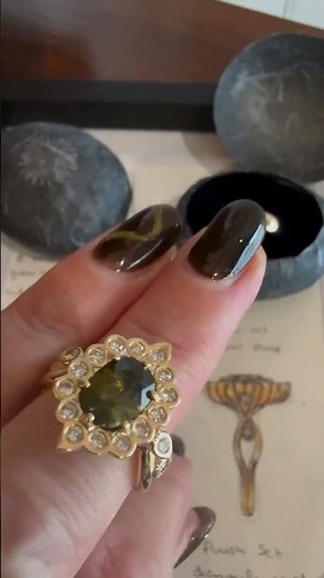 Beautiful green sapphire engagement ring