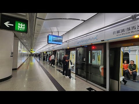 【金鐘站擴建部分#32】港鐵東鐵綫和南港島綫列車駛入和駛離金鐘站 [上午繁忙時間]。