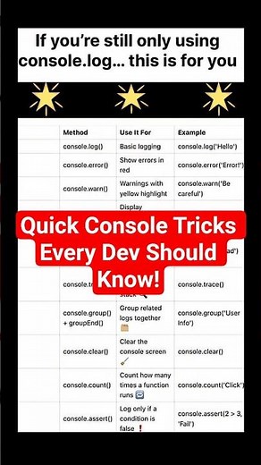 🧑‍💻Every Developer Should Know Quick Console Tricks!