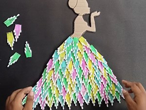 Cute doll wall hanging making from Earbuds #cute #doll #craft #fb | Creative ViNii