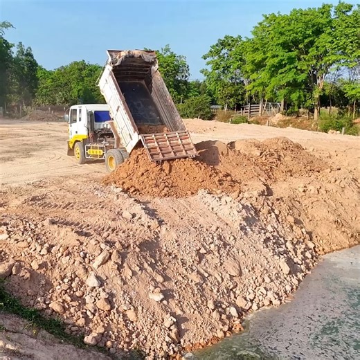 23K views · 210 reactions | Skillful Operator Delete Deep POND!! Bulldozer MITSUBISHI B2g Moving Dirt Into POND, Trucks NISSAN Overloading Soils | BulldozeR PoweR | Facebook