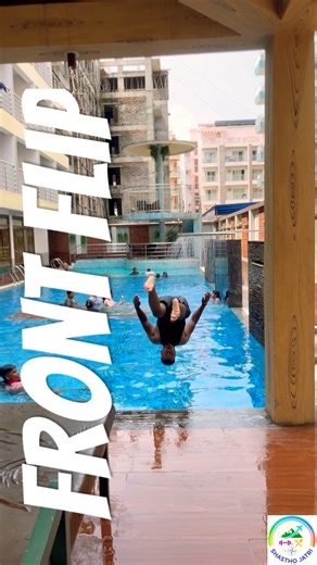 Epic Front Flip in Pool! | Must-Wee Pool Stunt 🏊‍♂️🔥#swimmingpool #poolFlip #poollife #summer