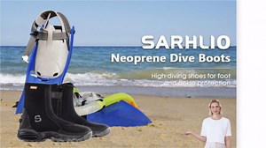 Neoprene Dive Boots 5mm Tall Zippered with Anti-Slip Rubber Sole Wetsuit Boots for Water Sports Scuba Diving Snorkeling