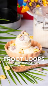 🍦🥄 REZEPT: „FROOT LOOPS Frühstücks-Eis” Eis zum Frühstück? Darf man das? Dieses Froot Loop Frühstücks-Eis gehört auf jeden Fall zu den Sorten, die im Sommer auch direkt schon zum Frühstück schmecken 😳😍 🥣 Für 1 CREAMi Deluxe Becher •200 g Froot Loops •600 ml Vollmilch •100 ml Sahne •50 ml gesüßte Kondensmilch •2 EL Vanilleextrakt •Abrieb einer kleinen bio Orange •3-5 EL Froot Loops als Mix in und Deko 👨‍🍳 ZUBEREITUNG: 1️⃣ Die Froot Loops in einer großen Schüssel in Vollmilch und Sahne einw