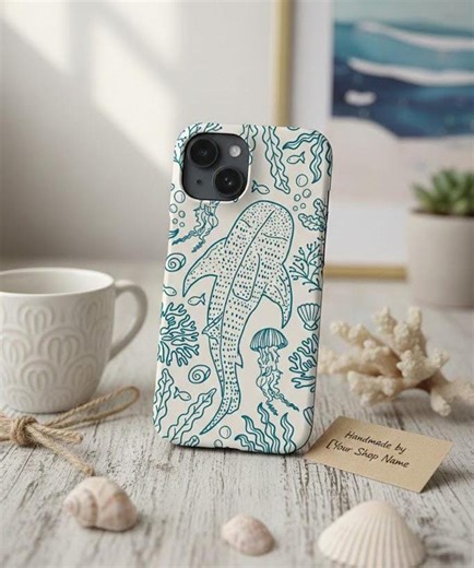 Whale Shark Coral Reef Phone Case, Ocean Sea Life iPhone Case, Marine Animal Aesthetic Phone Cover, Blue Underwater Nature Gift - Etsy
