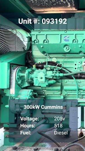 300kW Cummins Diesel Generator LOAD BANK TEST | 3-Phase 120/208V Unit 093192