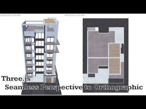 Three.js - Perspective CameraとOrthographic Cameraのシームレスな切り替え