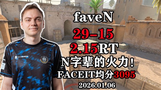 [点播POV]N字辈的火力！faveN与元首双排 (29-15) 2.15RT (Dust2)|FACEIT|2026.01.06|CS2POV/DEMO