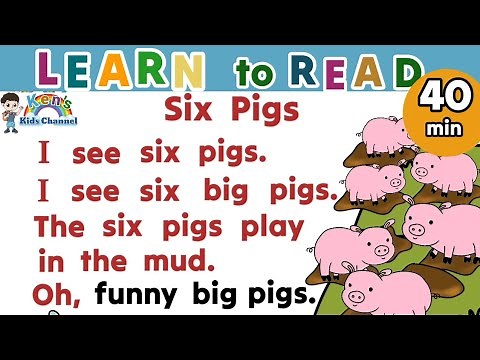 Practice Reading CVC Stories for Kids | "Six Pigs" + more stories | Reading English Stories