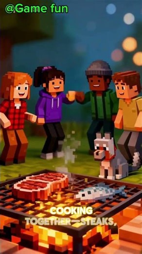 “Minecraft Camping Night With 4 Friends” #minecraft #shorts