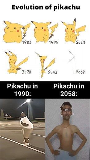 Evolution of pikachu 😅