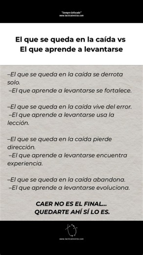 Aprende a levantarte | #tacticainvicta #educación #finanzas #inversiones #mentalidad