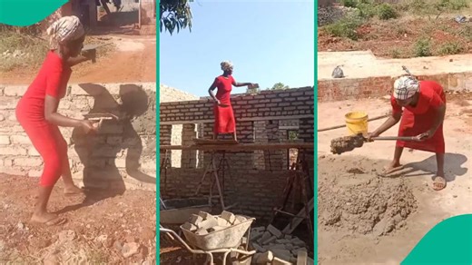 "Proud of you": Female bricklayer goes viral after people saw house she built