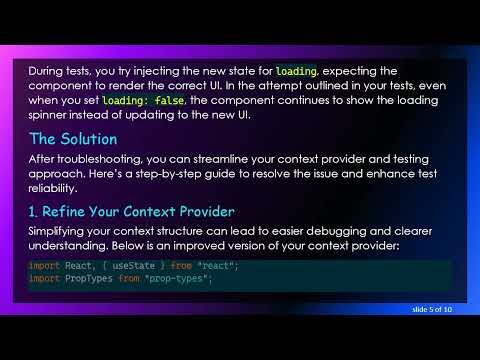 How to Access and Modify React Context in Jest Tests with React Testing Library