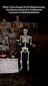 When You’re Known As The Skeleton Lady, The Obvious Choice For A Halloween Costume Is A Walking Skeleton. I used a Crazy Bonez skeleton to make a wearable skeleton costume #spookyseason #Halloween #skeletons #halloweencostume #spookyszn | Skeletons on Kerth Road