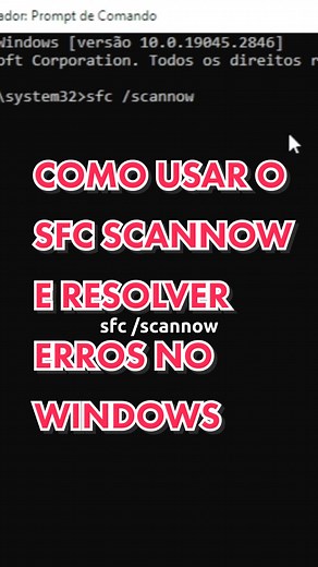 Como usar o comando SFC /SCANNOW no CMD ou PowerShell e resolver problemas de travamentos, erros e bugs no Windows. Quer aprender mais sobre Windows e PCs? Se inscreva no nosso canal!! Link na bio!! . . . #Windows #Windows10 #Windows11 #Microsoft #CMD #fy #fyp #7CTECH