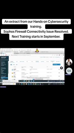 Hands-on Cyber Security training: fixing a Sophos Firewall connectivity issue. 🛡 Your firewall = your first shield against cyber attacks! 🔐 anchored by our maestro @Steve TechSavvy Don't miss next training starting in September. Send a DM for more Info . . #cybersecurity #EliteCompTech #SophosFirewall #fyp #ITTraining